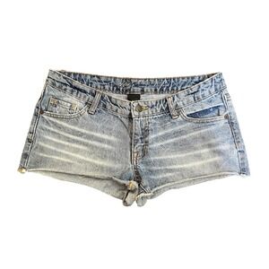 VTG Y2K Mossimo Jeans Denim LOW RISE SHORT SHORTS Cut-Off Micro 100% Cotton 8/29